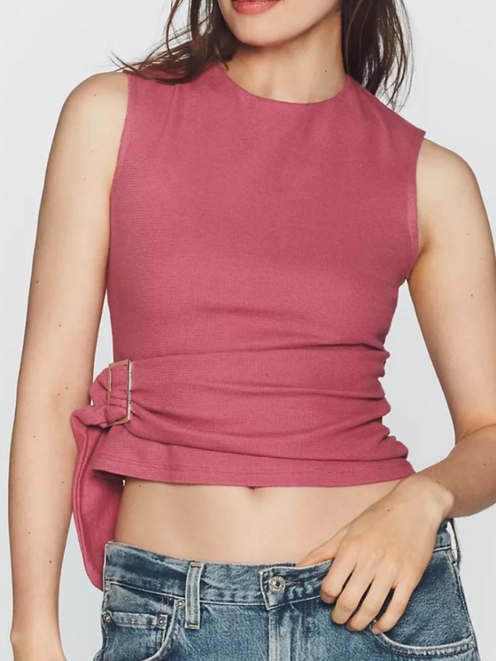 Anthropologie Women's Pink Crop-top